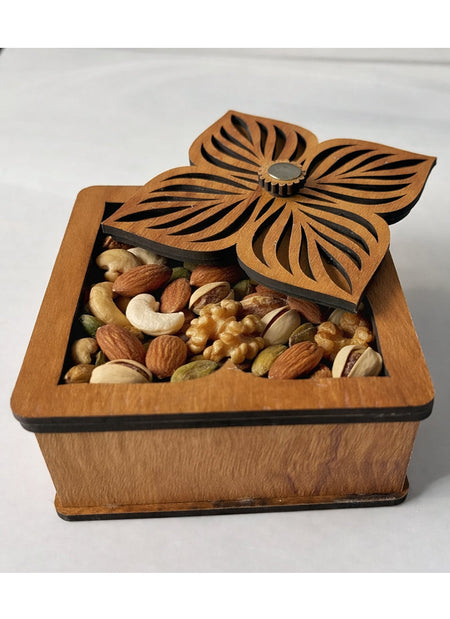 Wood estate Wooden Decor Boxes, Gift Boxes For Home Small Return Gifts Box Empty Container For Dry Fruits Return Gift (Pack Of 1)
