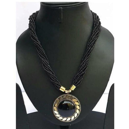 MS Fashion India Latest Design Black Color Beaded Necklace For Women