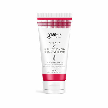 Globus Naturals Glycolic & 1% Salicylic Acid Herbal Anti Acne Face Scrub