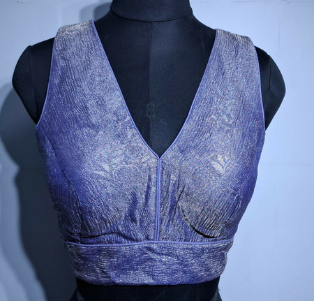 Kia Fashions Lilac Crush Tissue Self Design Readymade Blouse