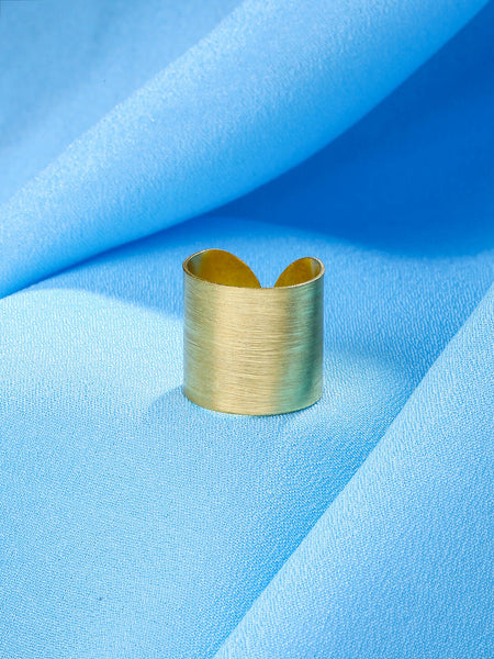 NVR Women Gold-Polished Adjustable Finger Ring