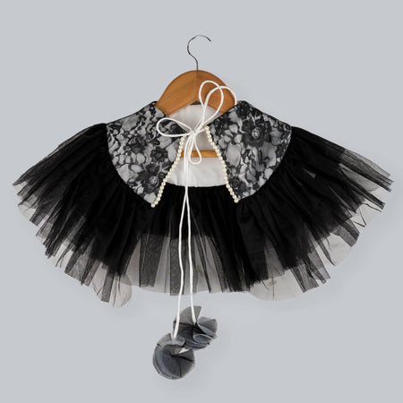 Pink Cow Fashions Black & White Shrug With Frill