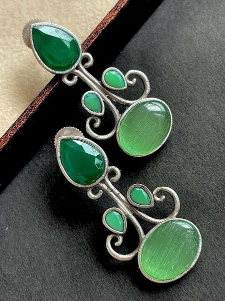Joban Fashion Silver Replica Monalisa Stone Stud Earring