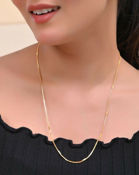 VOJ Women Gold-Polished Self Designed Pipe Chain