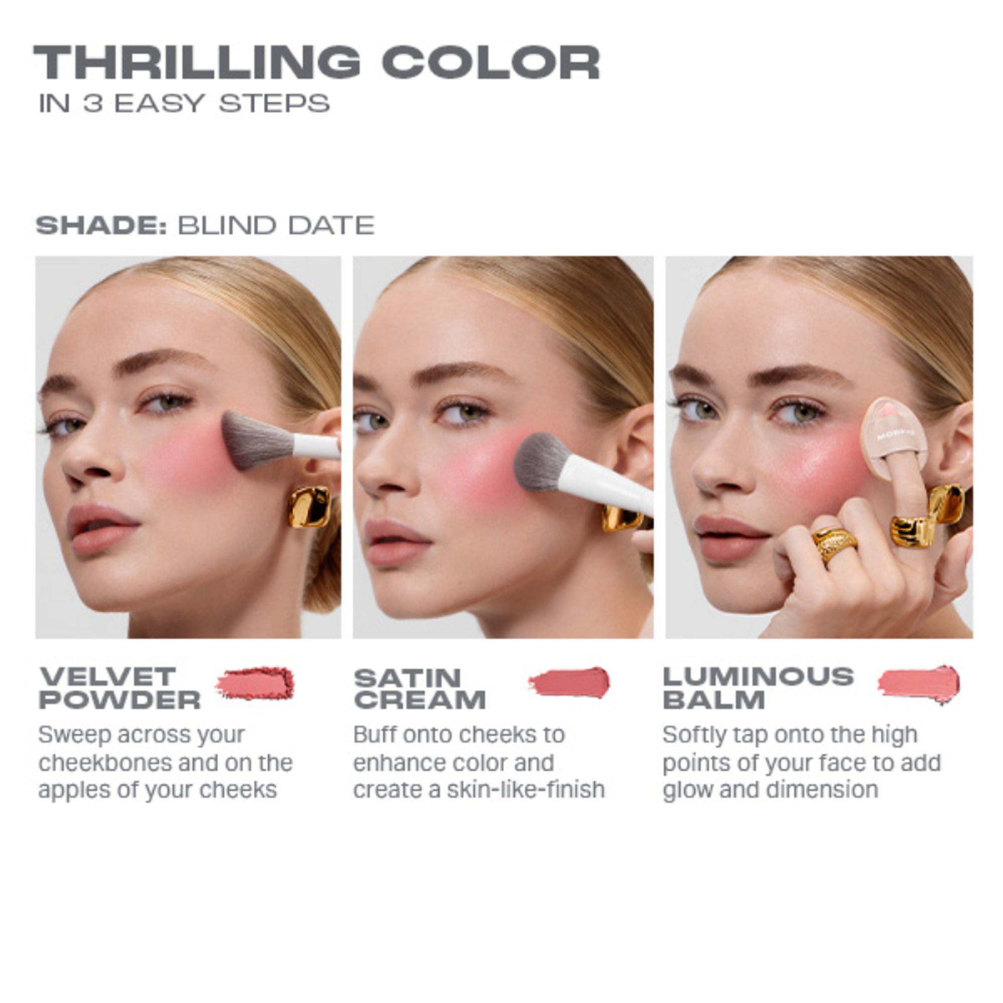 MORPHE Cheek Thrills Multi Finish Face Trio - Beach Bonfire - Distacart