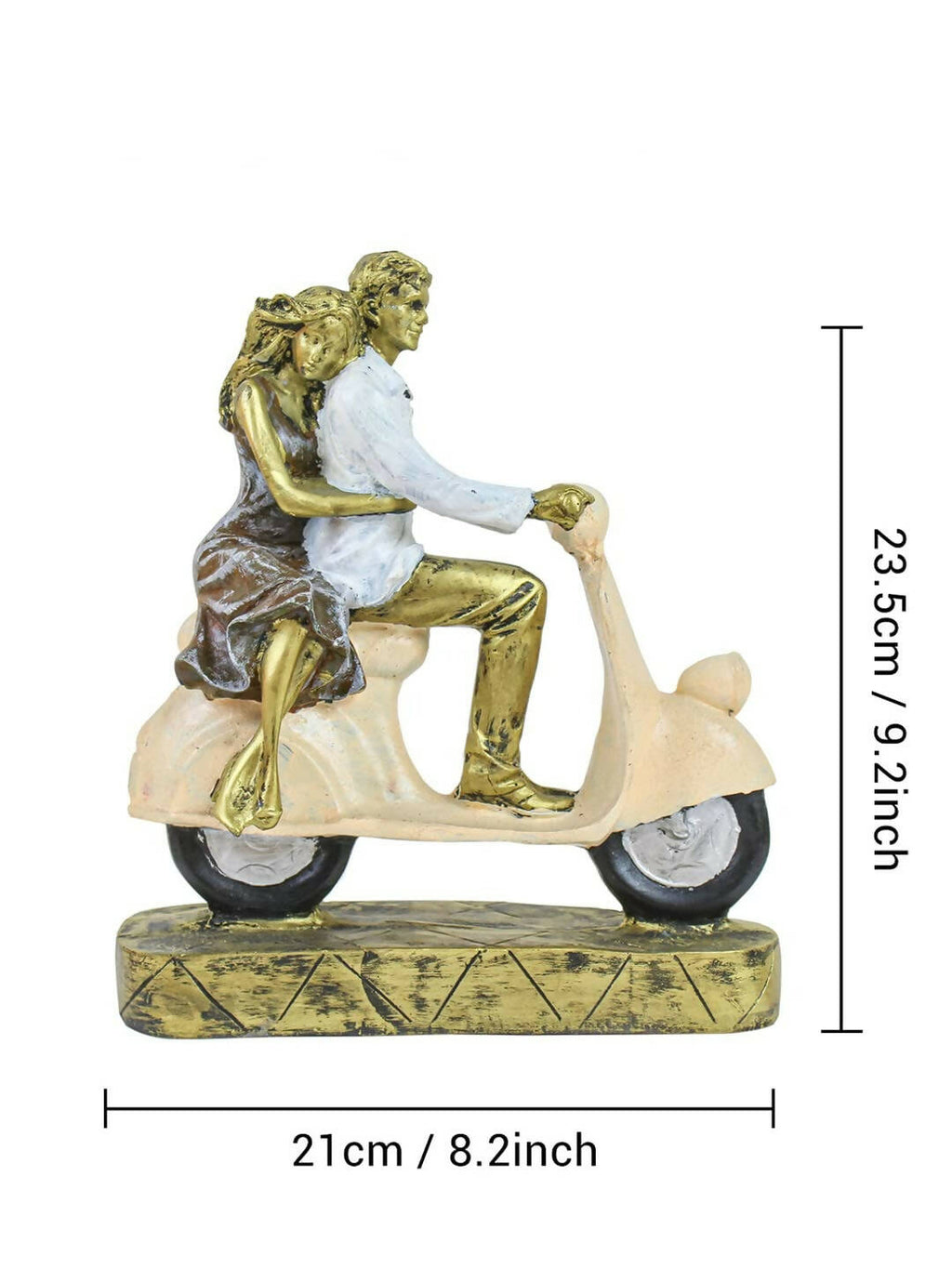 Tied Ribbons Romantic Love Couple On Scooter Showpiece Statue Decorative Items For Home