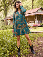 Pimu Ansley Woven Tunic Shirt Dress - Tblue