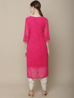Sangria Women Ethnic Motifs Embroidered Floral Georgette Kurta
