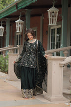 Yash Enterprise Green Silk Party Wear Embroidery Suit Set - Distacart