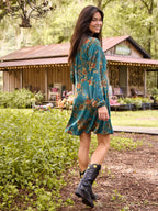 Pimu Ansley Woven Tunic Shirt Dress - Tblue