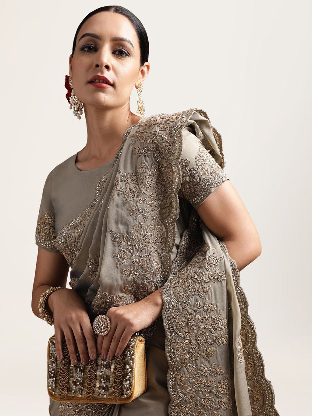 kasee Sequinned Embellished Pure Silk Saree