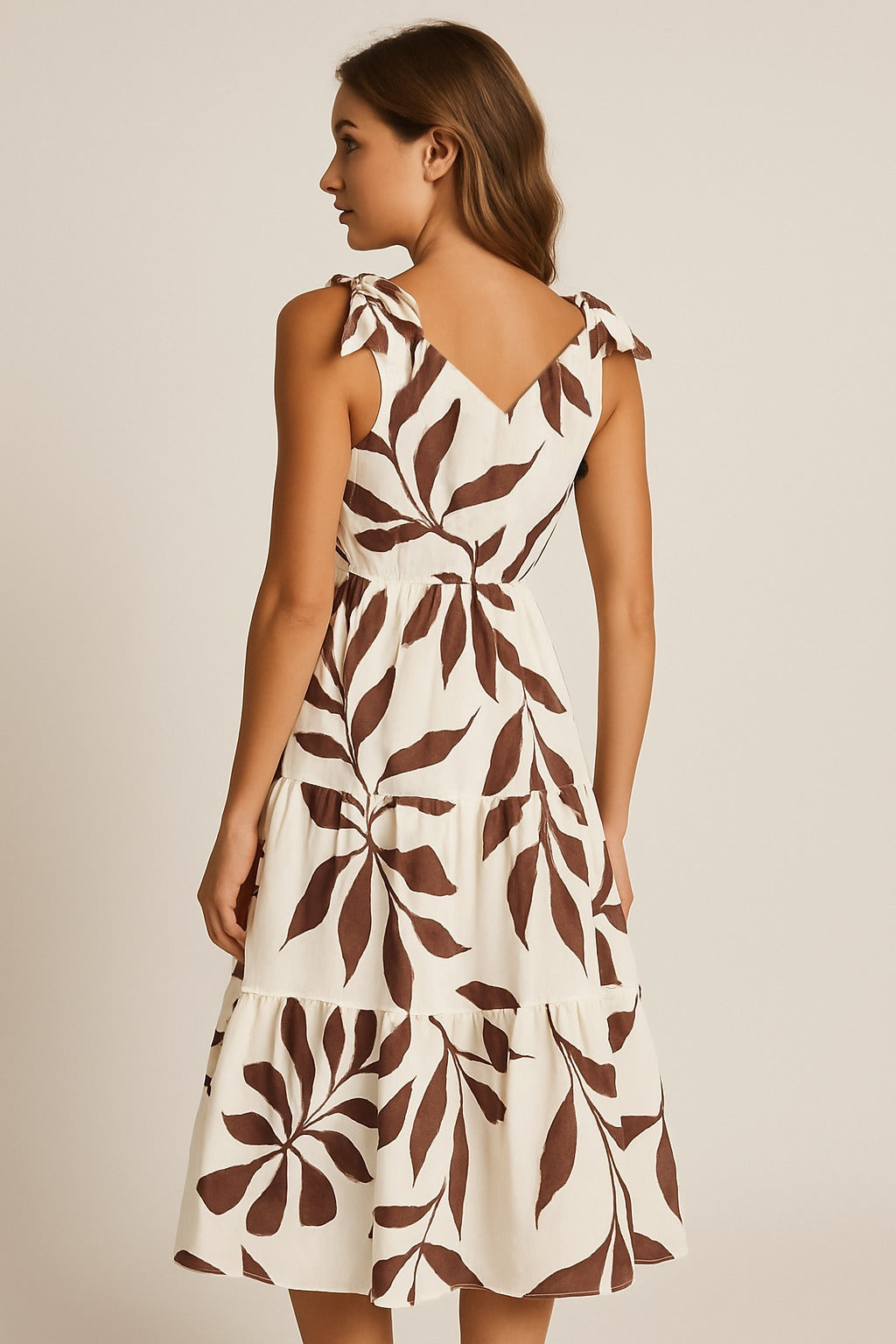 Pimu V-Neck Maxi Dress with Graphic Print-Blue