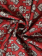 CLIO'S HERITAGE STORE Red Ethnic Motifs Cotton 400 TC King Bedsheet with 2 Pillow Covers