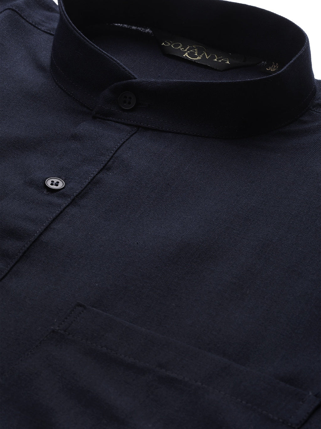 Sojanya Men Navy Blue Solid Straight Kurta