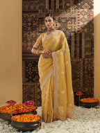 kasee Floral Phulkari Silk Blend Saree - Distacart