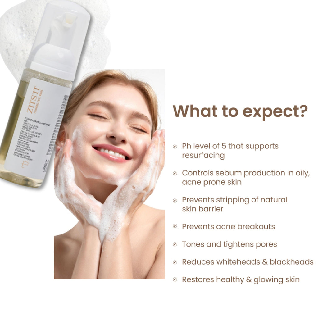 Personal Touch Skincare Zitsit Gentle Foaming Anti Acne Facewash pH 5 For Dry, Oily, Normal & Acne Prone
