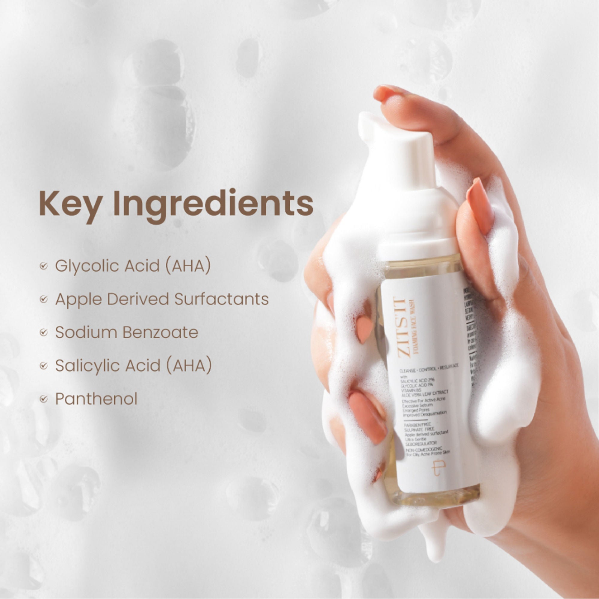 Personal Touch Skincare Zitsit Gentle Foaming Anti Acne Facewash pH 5 For Dry, Oily, Normal & Acne Prone