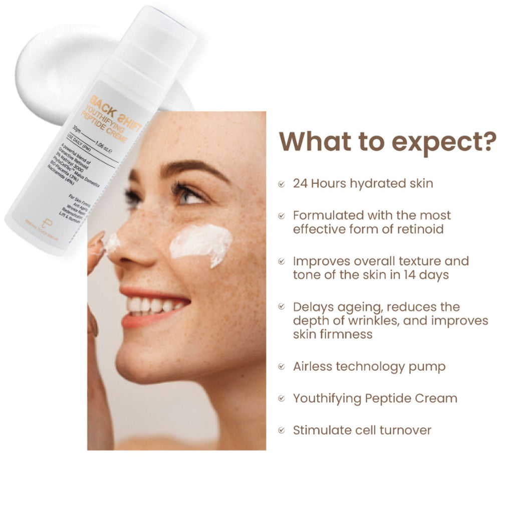 Personal Touch Skincare Backshift Anti Ageing Peptide Cream With Granactive Retinol, Bio Placenta & Niacinamide