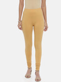 Souchii Beige Solid Slim-Fit Churidar-Length Leggings - Distacart
