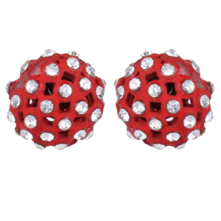 Trendoo Jewelry Gold-Polished Stylish Fancy Red Studs