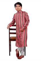 DEIANA'S Casual Designer Kurta Pyjama Set For Boys And kids (Pink With Black)