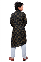 DEIANA'S Casual Designer Kurta Pyjama Set For Boys And kids (Black With Golden)