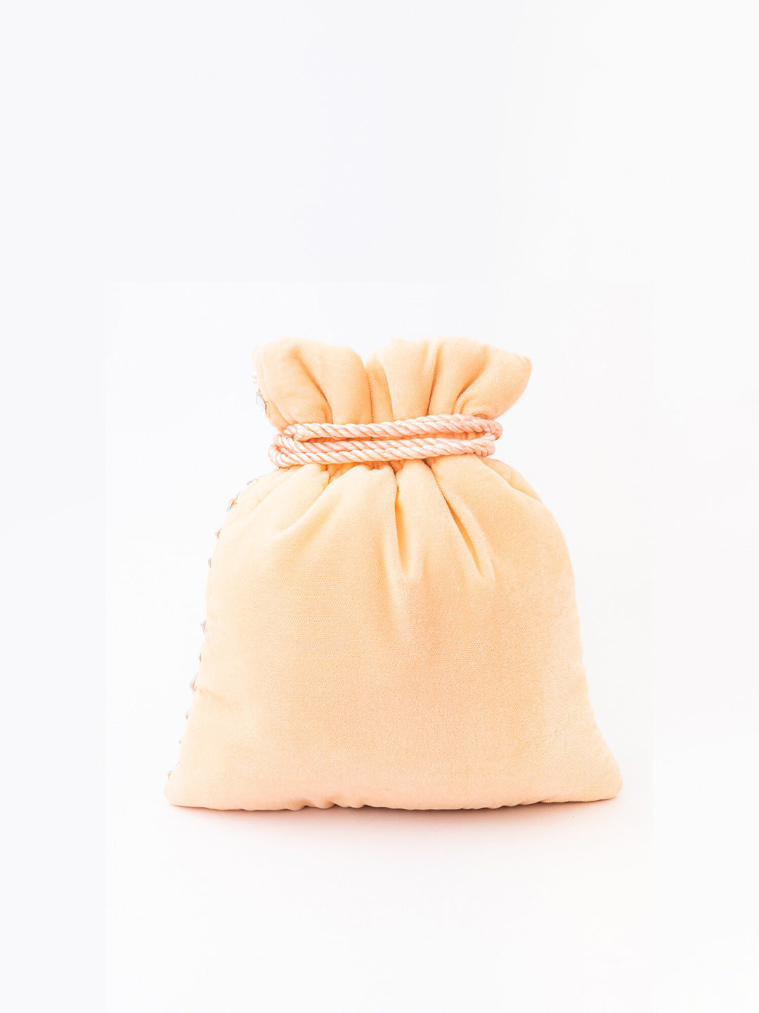 NR By Nidhi Rathi Peach-Coloured & White Embroidered Potli Clutch - Distacart