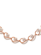 Saraf RS Jewellery Rose Gold-Plated White AD-Studded Jewellery Set - Distacart
