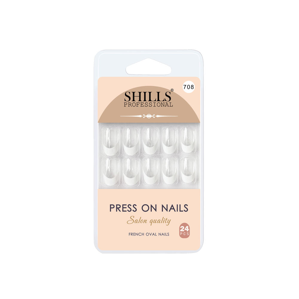 shills professional reusable press on nails french oval spn708