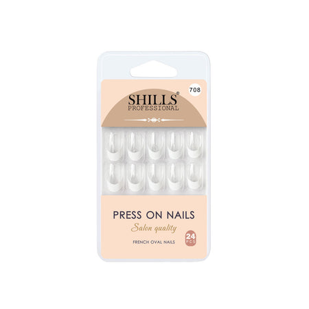 Shills Professional Reusable Press On Nails French Oval - SPN708