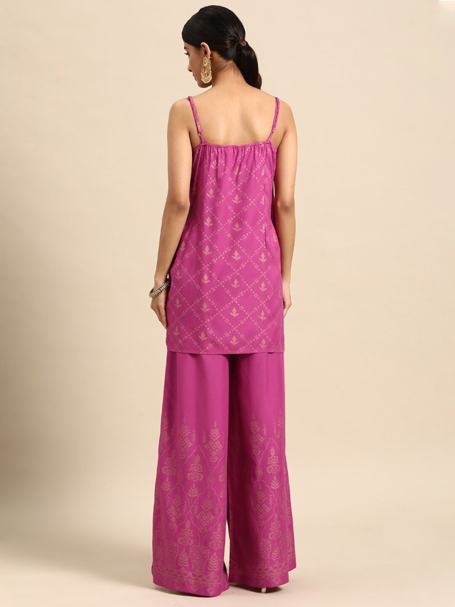 All About You Foil Printed Regular Kurta with Palazzos