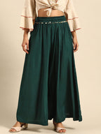 TAG 7 Women Flared Elasticated Ethnic Palazzos