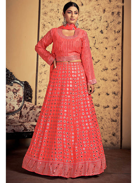 Myra Neon Art Silk Heavy Embroidered Designer Lehenga
