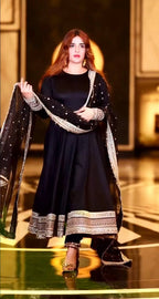 Yash Enterprise Black Rayon Cotton Embroidery Party Wear Suit Set - Distacart