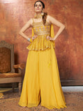 Myra Yellow Georgette Embroidered Designer Suit