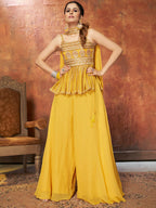 Myra Yellow Georgette Embroidered Designer Suit