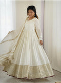 Yash Enterprise Off White Chinon Silk Party Wear Embroidery Suit Set - Distacart