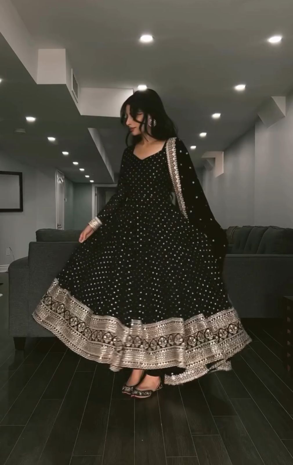 Yash Enterprise Black Faux Blooming Silk Embroidery Party Wear Suit - Distacart