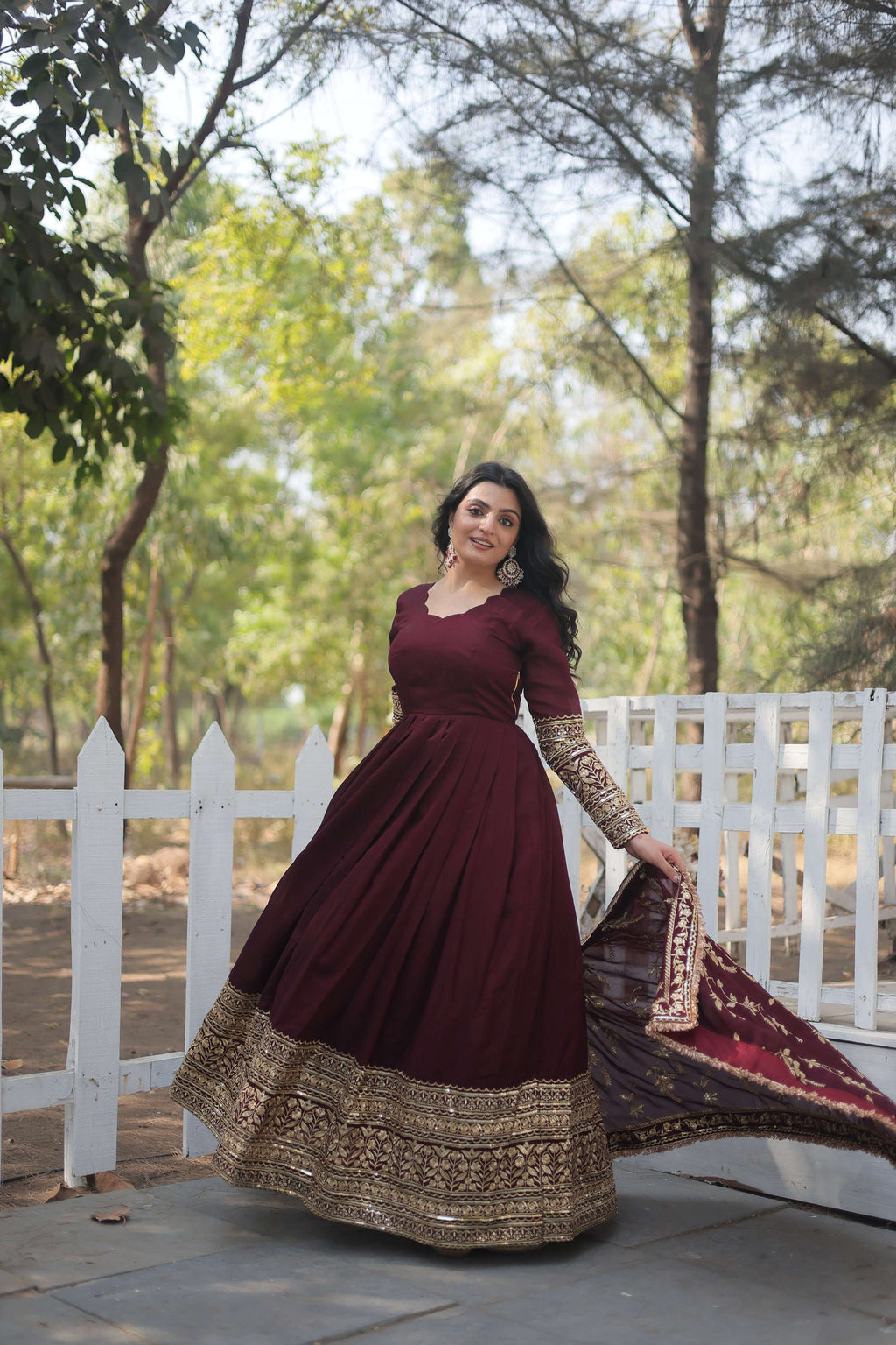 Yash Enterprise Dark Maroon Vichitra Shimmer With Rich Sequins Embroidered Work Party Wear Suit Set Stitched - Distacart