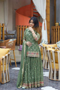 Yash Enterprise Green Georgette Embroidery Party Wear Suit Set - Distacart