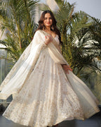 Yash Enterprise White Sequence Work Party Wear Suit Set - Distacart