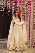 Yash Enterprise Cream Georgette Embroidery Paert Wear Suit Set - Distacart