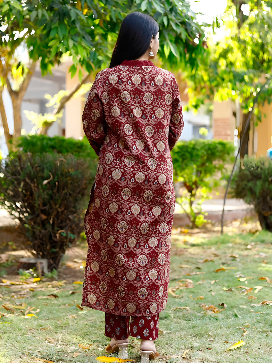 Hand Embroidered & Floral Printed Lace Detailed Kurta With Printed Pant & Dupatta Premium Luxury, Multicolor - Hiral Fashion