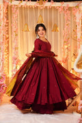 Yash Enterprise Festive Special Chinon Silk Partywear Designer Gown With Palazzo & Dupatta Set - Distacart
