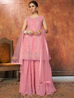 Myra Pink Georgette Embroidered Designer Suit
