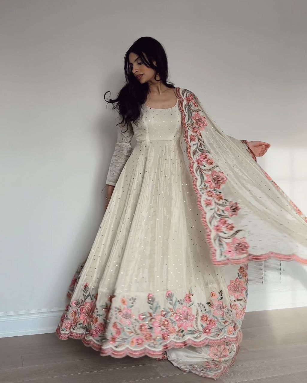 Yash Enterprise Off White Vichitra Silk Embroidery Party Wear Suit - Distacart