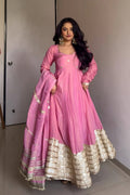 Yash Enterprise Pink Vichitra Silk Embroidery Suit Set - Distacart