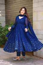 Yash Enterprise Whispering Breeze Georgette Embroidered Suit Set - Distacart