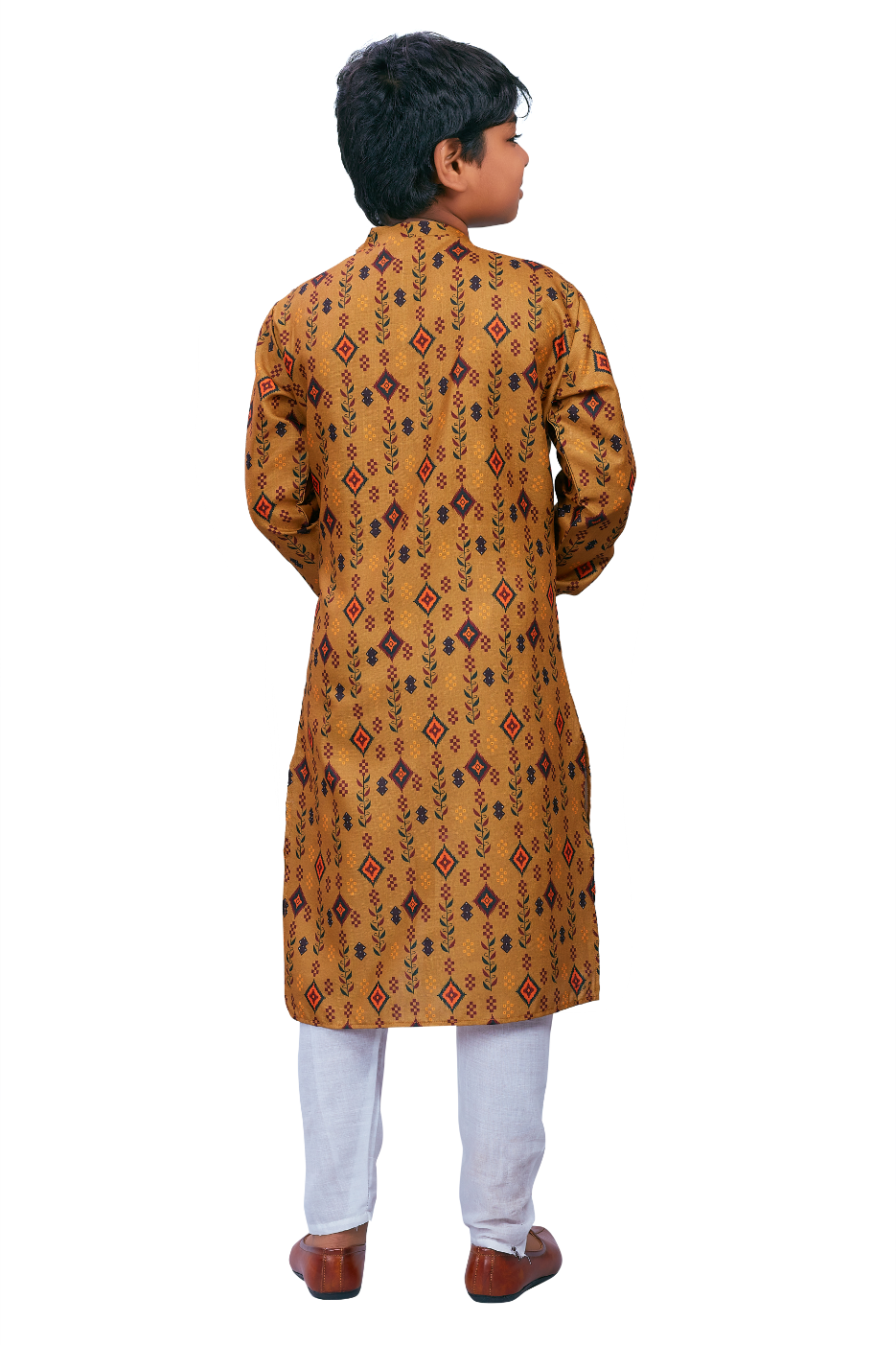 DEIANA'S Casual Designer Kurta Pyjama Set For Boys And kids (Brown With Multicolor)