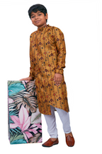 DEIANA'S Casual Designer Kurta Pyjama Set For Boys And kids (Brown With Multicolor)